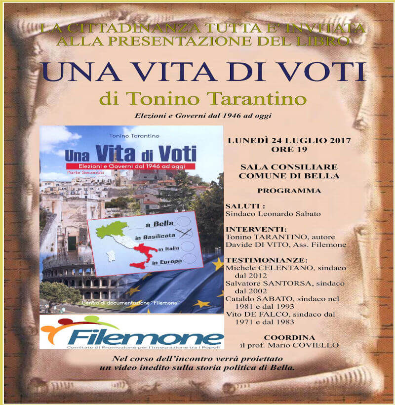 Una vita di voti presentazione libro di Tonino Tarantino